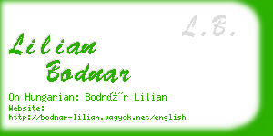 lilian bodnar business card